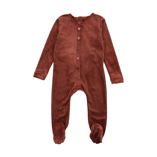 Cuddle & Coo Velour Button Footie