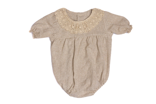 Bebe Belinha Linen Girls Romper