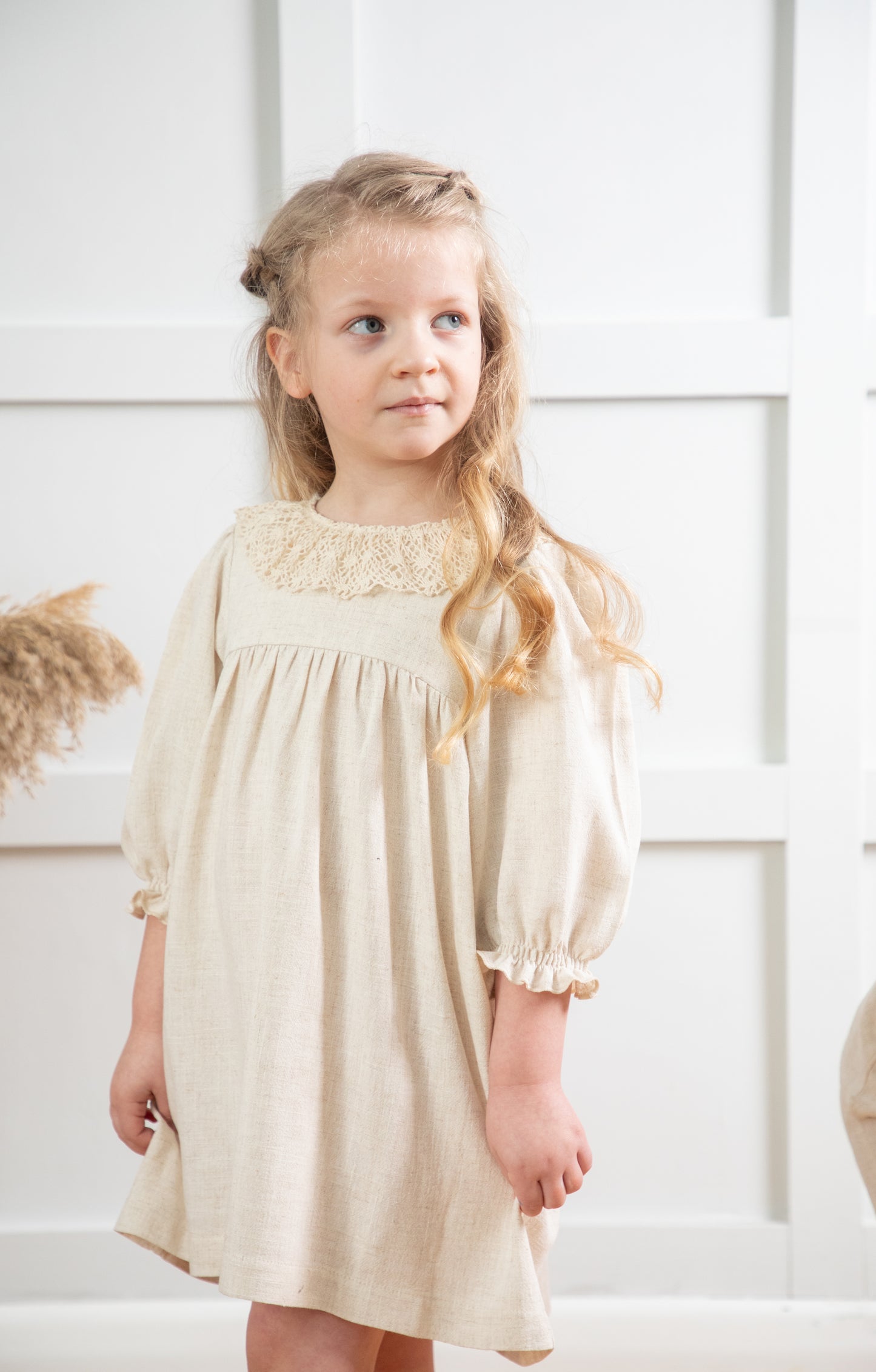 Bebe Belinha Linen Girls Dress