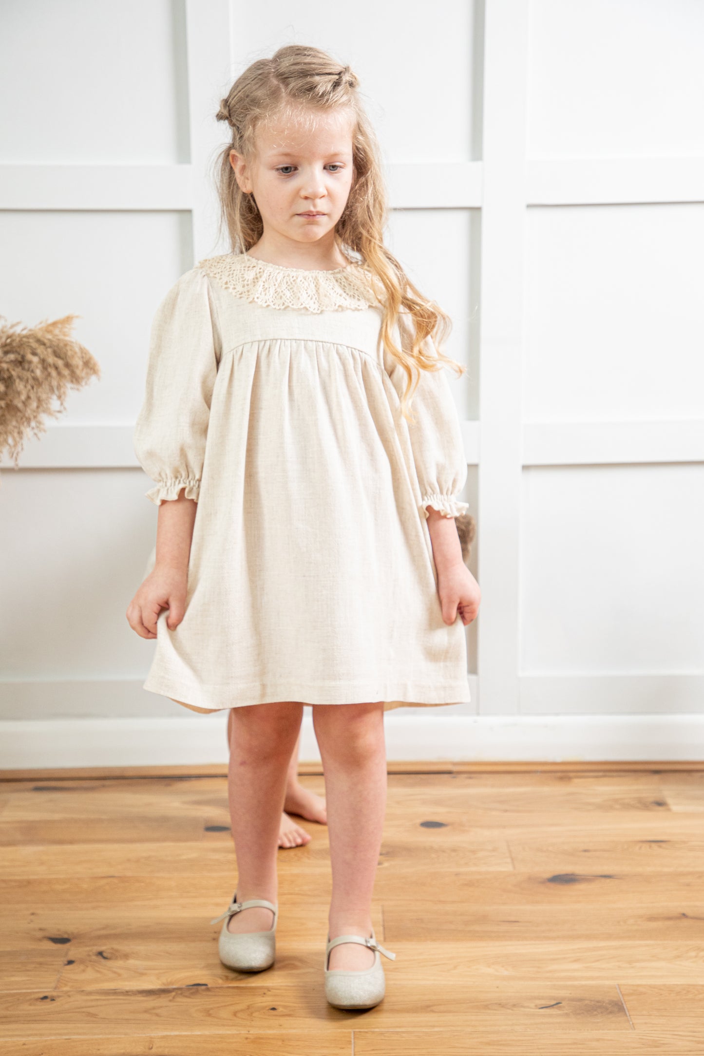 Bebe Belinha Linen Girls Dress